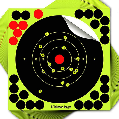 Epicshot FYT-7898 Bullseye 8in Adhesive Reactive Targets 25 Pack