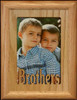 5x7 BROTHERS ~ Portrait OAK Mat Picture Frame ~ Holds a 4x6 or Cropped 5x7 Photo ~ Wonderful Keepsake Gift for a Loved Brother or Sister!