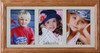 Jumbo 5x7 Personalized triple photo frame ~ Holds Three Portrait 5x7 Photos ~ Choice of Mat and Frame color