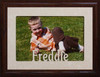 5x7 Personalized picture frame ~ Holds a 4x6 or cropped 5x7 Photo ~ Name, date, text laser cut in Cream Matboard