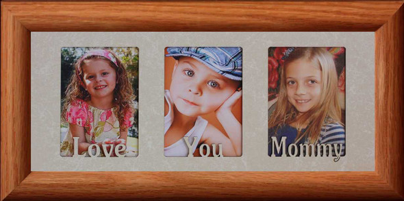 LOVE YOU MOMMY ~ Triple 2''x3'' Wallet Photo Frame ~ Holds Three-2x3 Wallet Pictures