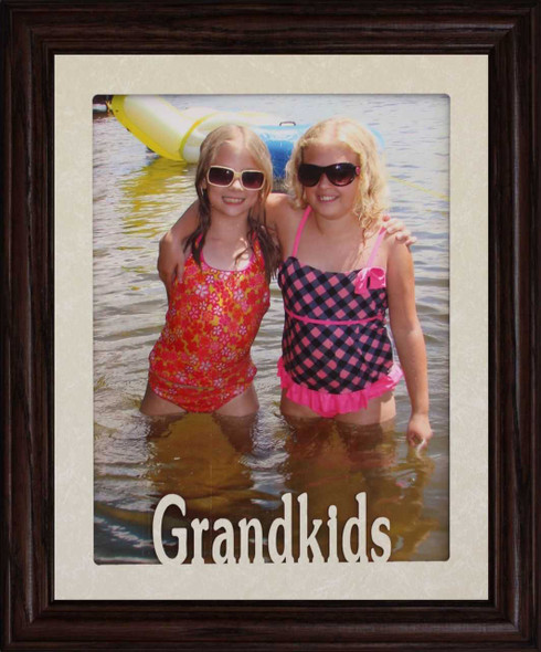 8x10 GRANDKIDS ~ Landscape or Portrait Cream Matboard Picture Frame ~ Gift for the Grandparents, Grandma or Grandpa