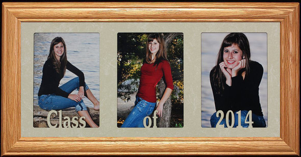 7x15 CLASS OF 2023 (or ANY YEAR) Graduate/Graduation Frame ~ Holds Three - 4x6/5x7 Photos