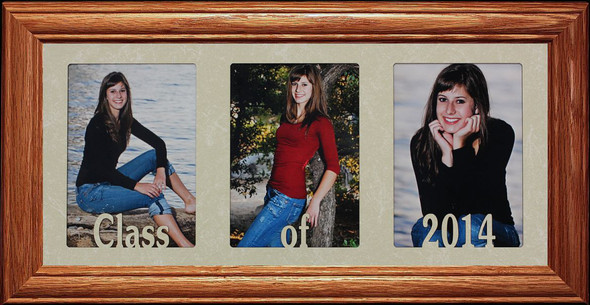 7x15 Triple 5x7 Class of 2024 Frame (or ANY YEAR) Holds Three - 4x6/5x7 Photo