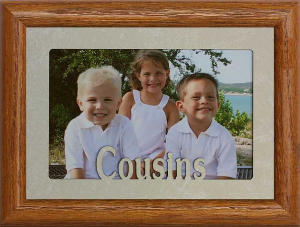 5x7 COUSINS ~ Landscape Cream Matboard Picture Frame ~ Holds a 4x6 or Cropped 5x7 Photo ~ Wonderful Keepsake Gift for a Cousin!!