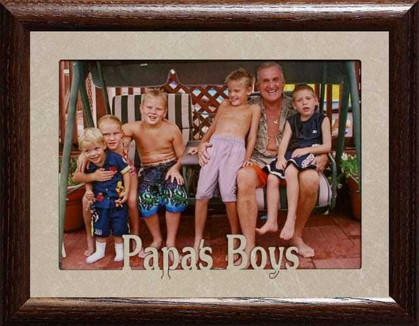 5x7 JUMBO ~ PAPA'S BOYS Photo Frame ~ Holds a 5x7 Photo ~ Christmas, Birthday or Grandparent Gift