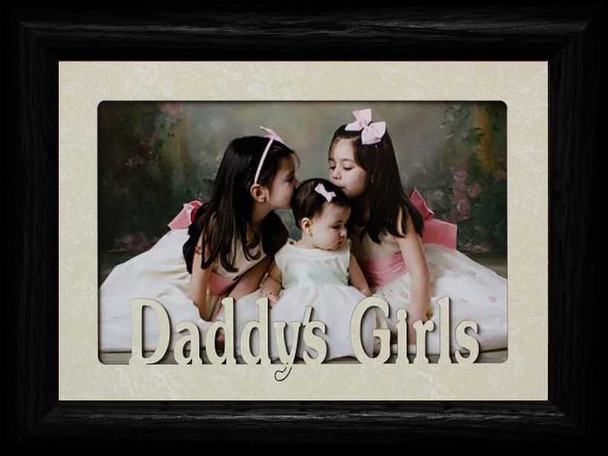 5x7 DADDY'S GIRLS ~ Landscape Picture Frame ~ Holds a 4x6 or a cropped 5x7 Photo