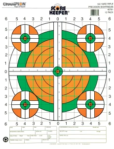 Champion Score Keeper® Fluorescent Orange & Green Bull Sight-In Targets