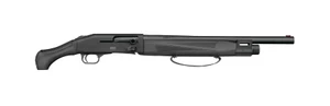 Mossberg 990 AfterShock 12‑gauge pump shotgun, 18.5‑inch barrel; product photo showing full length.