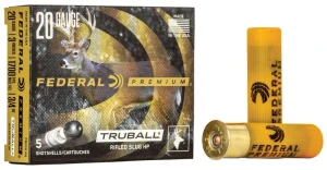 Federal TruBall Rifled Slug, 20 Gauge, 328 Grain, 3 in, 1700 fps