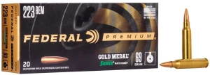 Federal Gold Medal Sierra MatchKing, 223 Rem, 69 Grain, Sierra Matchking Boat-Tail Hollow Point, 2950 fps