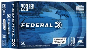 Federal Varmint & Predator, 223 Rem, 50 Grain, Jacketed Hollow Point, 3325 fps