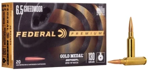 Federal Gold Medal Berger, 6.5 Creedmoor, 130 Grain, Berger AR Hybrid OTM, 2875 fps