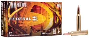 Federal Fusion Rifle, 7mm Rem Mag, 150 Grain, Fusion Soft Point, 3050 fps