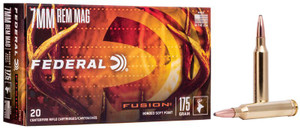 Federal Fusion Rifle, 7mm Rem Mag, 175 Grain, Fusion Soft Point, 2760 fps
