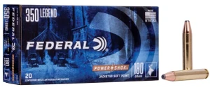 Federal Power-Shok Rifle, 350 Legend, 180 Grain, Soft Point, 2100 fps