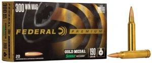 Federal Gold Medal Sierra MatchKing, 300 Win Mag, 190 Grain, Sierra Matchking Boat-Tail Hollow Point, 2900 fps