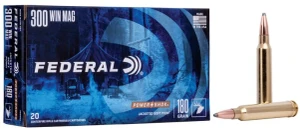 Federal Power-Shok Rifle, 300 Win Mag, 180 Grain, Jacketed Soft Point, 2960 fps