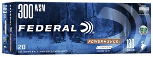 Federal Power-Shok Copper Rifle, 300 WSM, 180 Grain, Copper HP, 2850 fps