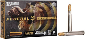 Federal Safari Trophy Bonded Sledgehammer Solid, 375 H&H Magnum, 300 Grain, Trophy Bonded Sledgehammer Solid, 2440 fps