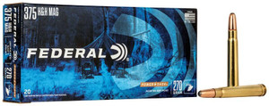 Federal Power-Shok Rifle, 375 H&H Magnum, 270 Grain, Jacketed Soft Point, 2690 fps