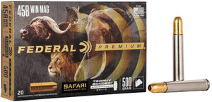 Federal Safari Trophy Bonded Sledgehammer Solid, 458 Win Magnum, 500 Grain, Trophy Bonded Sledgehammer Solid, 1950 fps
