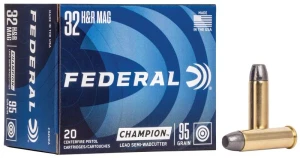 Federal Champion Training, 32 H&R Magnum, 95 Grain, Semi-Wadcutter, 980 fps