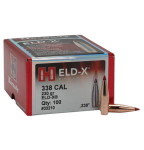 Hornady 338 cal .338 230 gr ELD‑X 100ct Bullet Tips