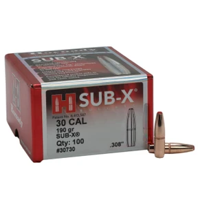 Hornady 30 Cal .308 190 gr Sub‑X Bullet Tips