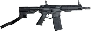 ATI Alpha Maxx Semi-Auto AR-15 Pistol 5.56 Nato/.223 Rem, 7.5" Bbl, M-LOK Handguard, 30Rd Magazine, Flip-Up Sights, Brace, Black - ATIGAX5567MLTB