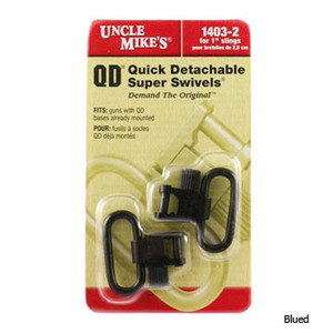 Uncle Mike's Super Swivel Quick Detach Tri-Lock Blued 1" Loop for Rifles or Shotguns w/QD Bases