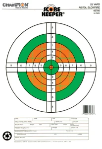 Champion Score Keeper® Fluorescent Orange &amp; Green Bull Slow-Fire Pistol Targets