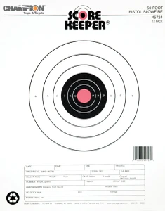 Champion Score Keeper® Fluorescent Orange &amp; Black Bull Slow-Fire Pistol Targets