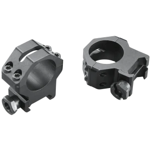 Weaver 1" High Four Hole Skeleton Rifle Scope Rings, Matte Black
