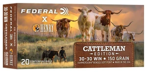Federal x Henry Cattleman Edition, 30-30 Win, 150 Grain, Bonded Soft Point, 2390 fps