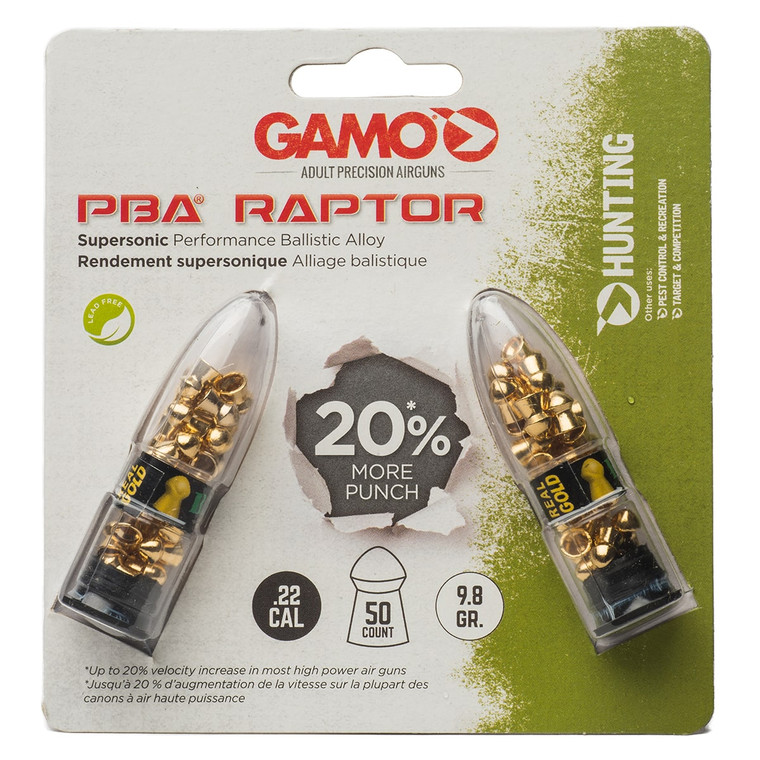 Gamo PBA Raptor .22 Cal Pellets, 50ct.