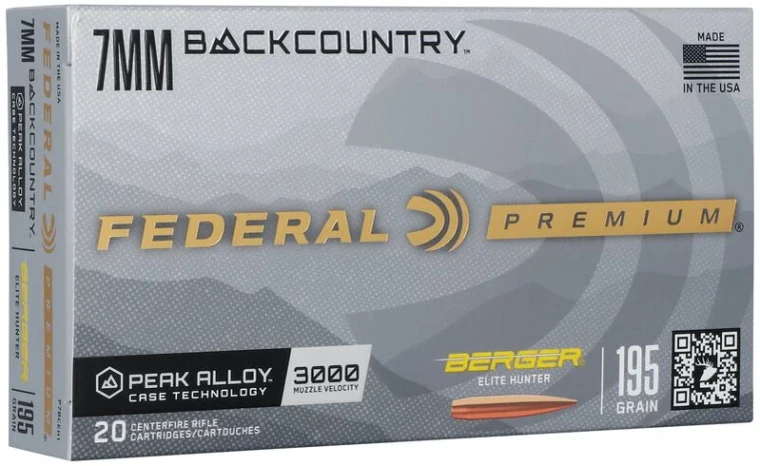 Federal Elite Hunter, 7mm Backcountry, 195 Grain, Berger Elite Hunter, 3000 fps