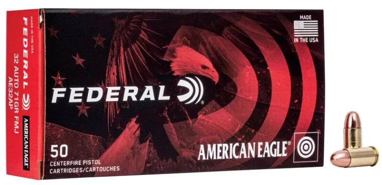 Federal American Eagle 32 Auto 71gr, FMJ Pistol Ammo