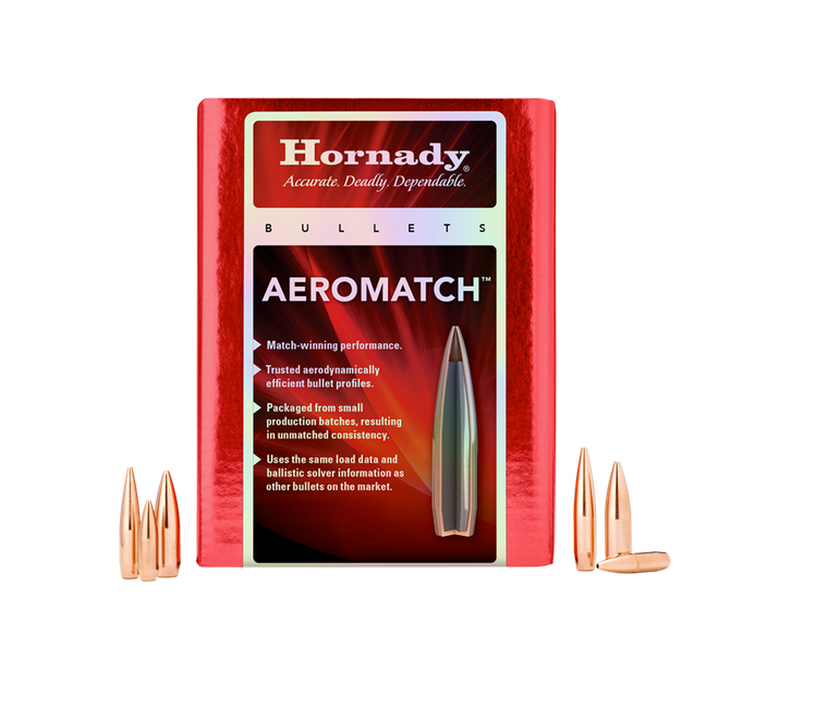 Hornady 30 Cal. .308 168gr. HPBT Aeromatch Bullet Tips