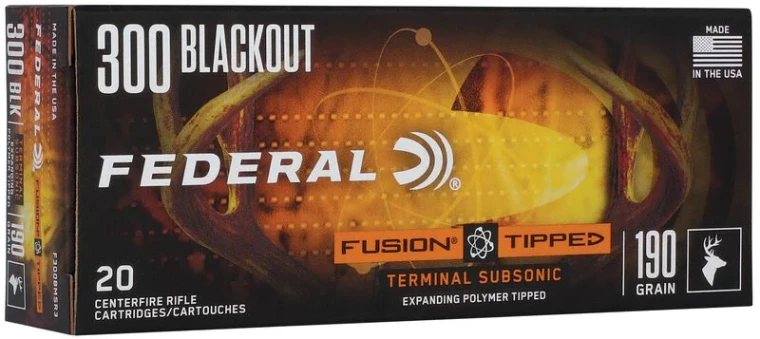 Federal 300 Blackout 190 Grain, Fusion Tipped, 1050 fps