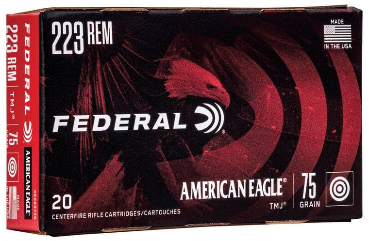 Federal American Eagle Rifle, 223 Rem, 75 Grain, Total Metal Jacket, 2775 fps