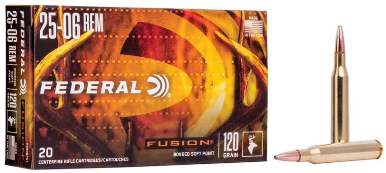 Federal Fusion Rifle, 25-06 Rem, 120 Grain, Fusion Soft Point, 2980 fps