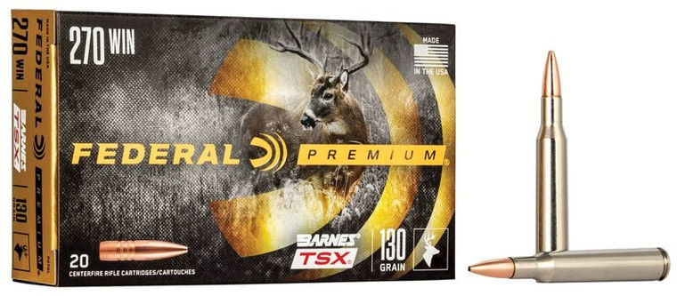 Federal Barnes TSX, 270 Win, 130 Grain, Barnes Triple-Shock X Bullet (TSX), 3060 fps