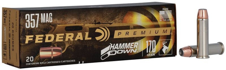 Federal HammerDown Handgun, 357 Magnum, 170 Grain, Bonded Hollow Point, 1610 fps
