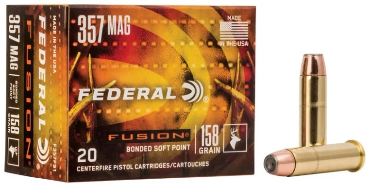 Federal Fusion Handgun, 357 Magnum, 158 Grain, Fusion Soft Point, 1240 fps