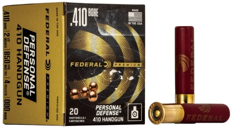 Federal Personal Defense 410 Handgun, 410 Bore, 000 Buck Shot, 2-1/2 in, 850 fps