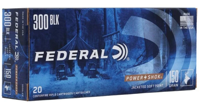 Federal Power-Shok Rifle, 300 Blackout, 150 Grain, Soft Point, 1900 fps