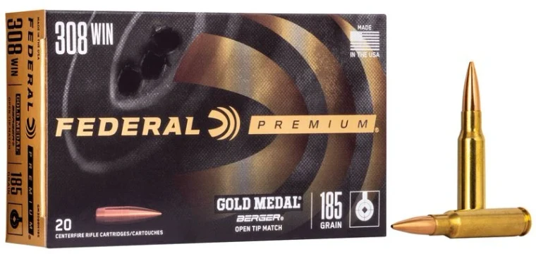 Federal Gold Medal Berger, 308 Win, 185 Grain, Berger Jugernaught OTM, 2600 fps