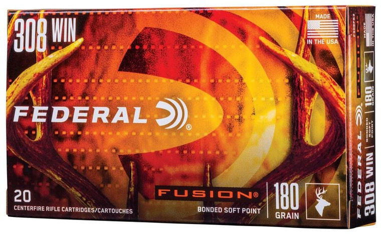 Federal Fusion Rifle, 308 Win, 180 Grain, Fusion Soft Point, 2600 fps