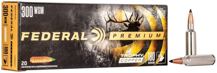 Federal Trophy Copper, 300 WSM, 180 Grain, Trophy Copper, 2960 fps